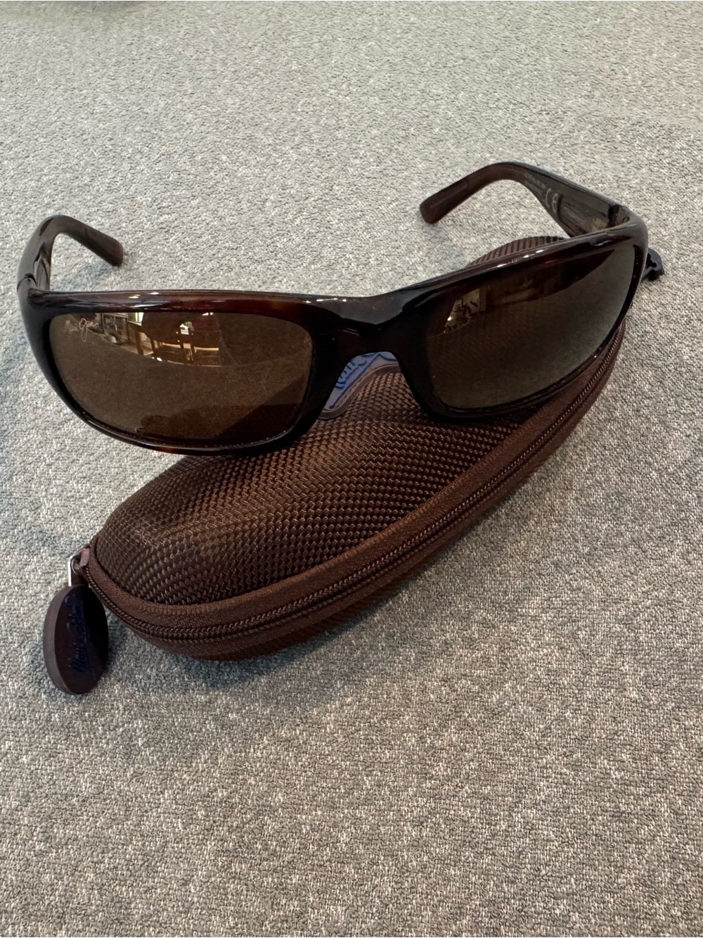 Maui Jim Tortoiseshell Sport Wrap Sunglasses - Brown Lenses